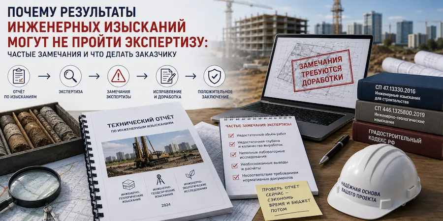 Почему результаты инженерных изысканий могут не пройти экспертизу: частые замечания и что делать заказчику